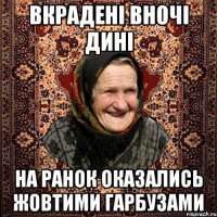Вкрадені вночі дині на ранок оказались жовтими гарбузами