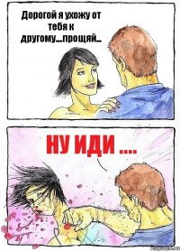 Дорогой я ухожу от тебя к другому....прощяй... Ну иди ....
