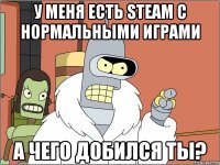 У меня есть steam с нормальными играми А чего добился ты?