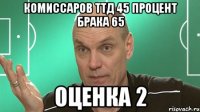 Комиссаров ТТД 45 Процент брака 65 Оценка 2