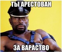 ты арестован за вараство