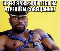 Ирек! Я уже жду тебя на утреннем совещании! 