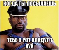 Когда ты посылаешь Тебе в рот кладут 1 хуй