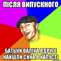 після випускного батьки валіка вдруге найшли сина в капусті