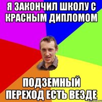 Я закончил школу с красным дипломом подземный переход есть везде