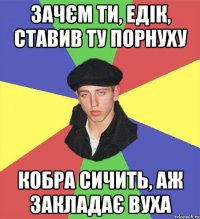 зачєм ти, едік, ставив ту порнуху кобра сичить, аж закладає вуха
