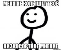 меня не колышет твоё низкосортное мнение