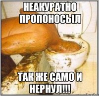 Неакуратно ПРОПОНОСЫЛ Так же само и нернул!!!