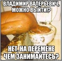 Владимир Валерьевич, можно выйти!? Нет, на перемене чем занимайтесь?