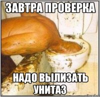 Завтра проверка надо вылизать унитаз