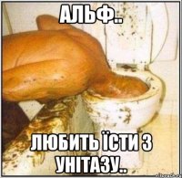 Альф.. любить їсти з унітазу..