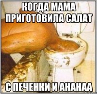 когда мама приготовила салат с печенки и ананаа