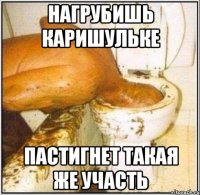 Нагрубишь Каришульке Пастигнет такая же участь