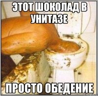Этот Шоколад в унитазе Просто обедение