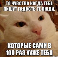 То чувство когда тебе пишут гадость те люди, которые сами в 100 раз хуже тебя