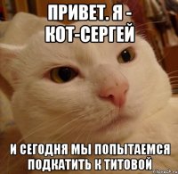 Привет. Я - Кот-Сергей И сегодня мы попытаемся подкатить к Титовой