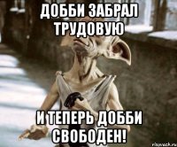 Добби забрал трудовую И теперь Добби свободен!