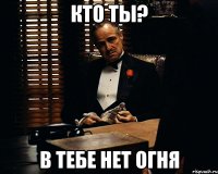 Кто ты? В тебе нет огня