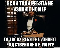 если твои ребята не узнают номер то твоих ребят не узнают родственники в морге