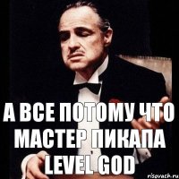 а все потому что мастер пикапа LEVEL GOD