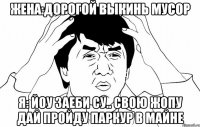 жена:дорогой выкинь мусор я: йоу заеби су.. свою жопу дай пройду паркур в майне