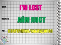 I'm lost Айм лост Я потерялся/заблудился