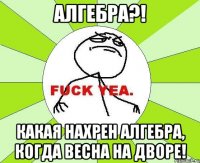 Алгебра?! какая нахрен алгебра, когда весна на дворе!