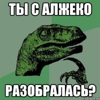 ты с алжеко разобралась?