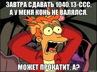 Завтра сдавать 1040.13-ССС, а у меня конь не валялся. Может прокатит, а?