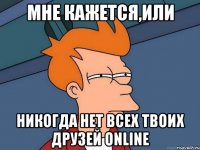 МНЕ КАЖЕТСЯ,ИЛИ НИКОГДА НЕТ ВСЕХ ТВОИХ ДРУЗЕЙ ONLINE