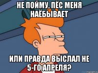 Не пойму, пёс меня наёбывает Или правда выслал не 5-го апреля?