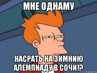 мне однаму насрать на зимнию алемпиаду в Сочи!?