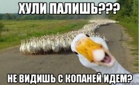 Хули палишь??? Не видишь с копаней идем?