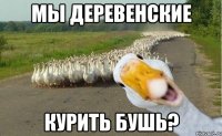 Мы деревенские курить бушь?