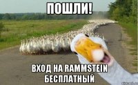 Пошли! Вход на Rammstein бесплатный