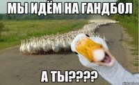 МЫ ИДЁМ НА ГАНДБОЛ А ТЫ????