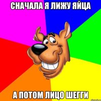 сначала я лижу яйца а потом лицо шегги