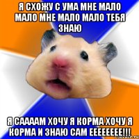 Я схожу с ума мне мало мало мне мало мало тебя знаю я саааам хочу я корма хочу я корма и знаю сам ееееееее!!!