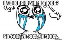 на сколько % нравлюсь? 50-60%,70-80%,90-100%.