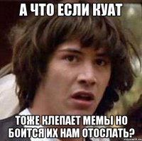 А ЧТО ЕСЛИ КУАТ ТОЖЕ КЛЕПАЕТ МЕМЫ НО БОИТСЯ ИХ НАМ ОТОСЛАТЬ?