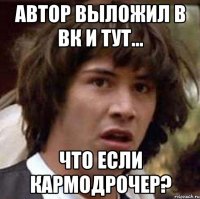 автор выложил в ВК и тут... Что если кармодрочер?