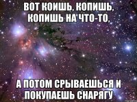 Вот коишь, копишь, копишь на что-то, А потом срываешься и покупаешь снарягу