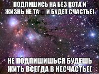 Подпишись на Без кота и жизнь не та ツ и будет счастье) Не подпишишься будешь жить всегда в несчастье(