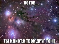 Котов ты идиот,и твой друг тоже