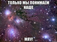 Только мы понимаем наше МЯУ!