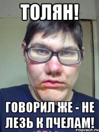 ТОЛЯН! ГОВОРИЛ ЖЕ - НЕ ЛЕЗЬ К ПЧЕЛАМ!