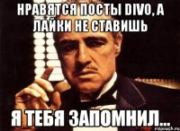 Нравятся посты DIVO, а лайки не ставишь я тебя запомнил...