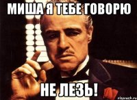 Миша я тебе говорю НЕ ЛЕЗЬ!