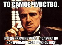 то самое чувство, когда нихуя не учил и получил по контрольной хорошую оценку