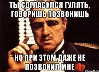 Ты согласился гулять, говоришь позвонишь но при этом даже не позвонил мне